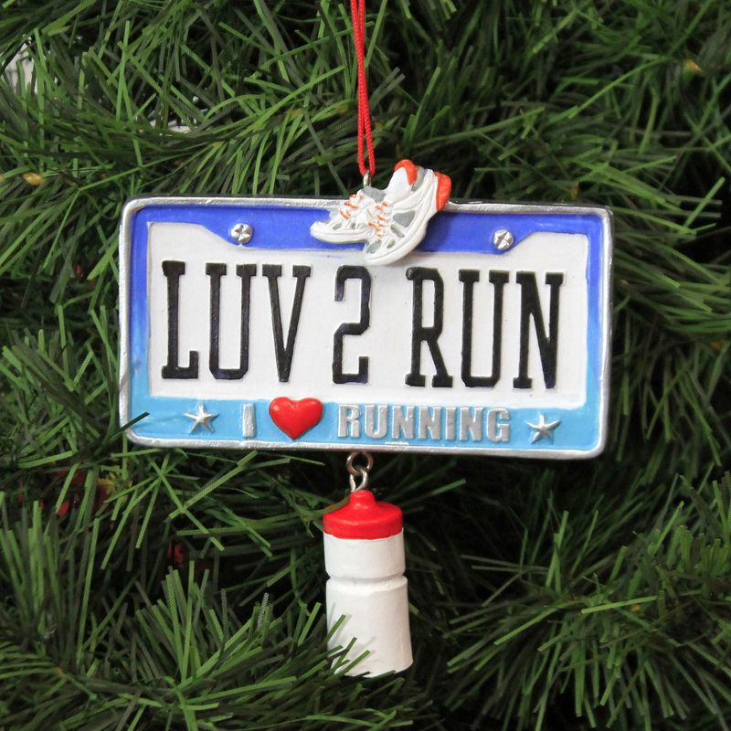 Holiday Ornament 4.0" Luv 2 Run License Ornament Marathon  -  Tree Ornaments