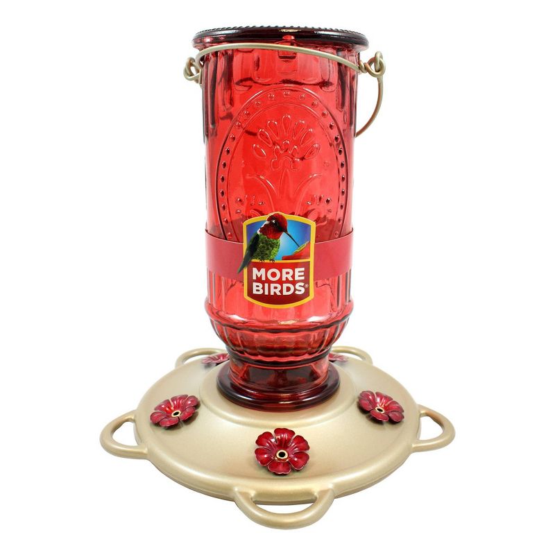 Droll Yankees More Birds Vintage Hummingbird Feeder - Red/Gold