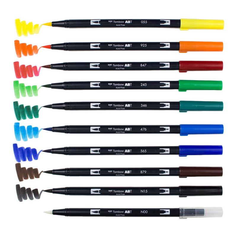 Tombow 10ct Dual Brush Pen Art Markers - Primary