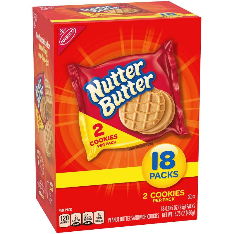 Nutter Butter Peanut Butter Sandwich Cookies - Multipack - 18ct