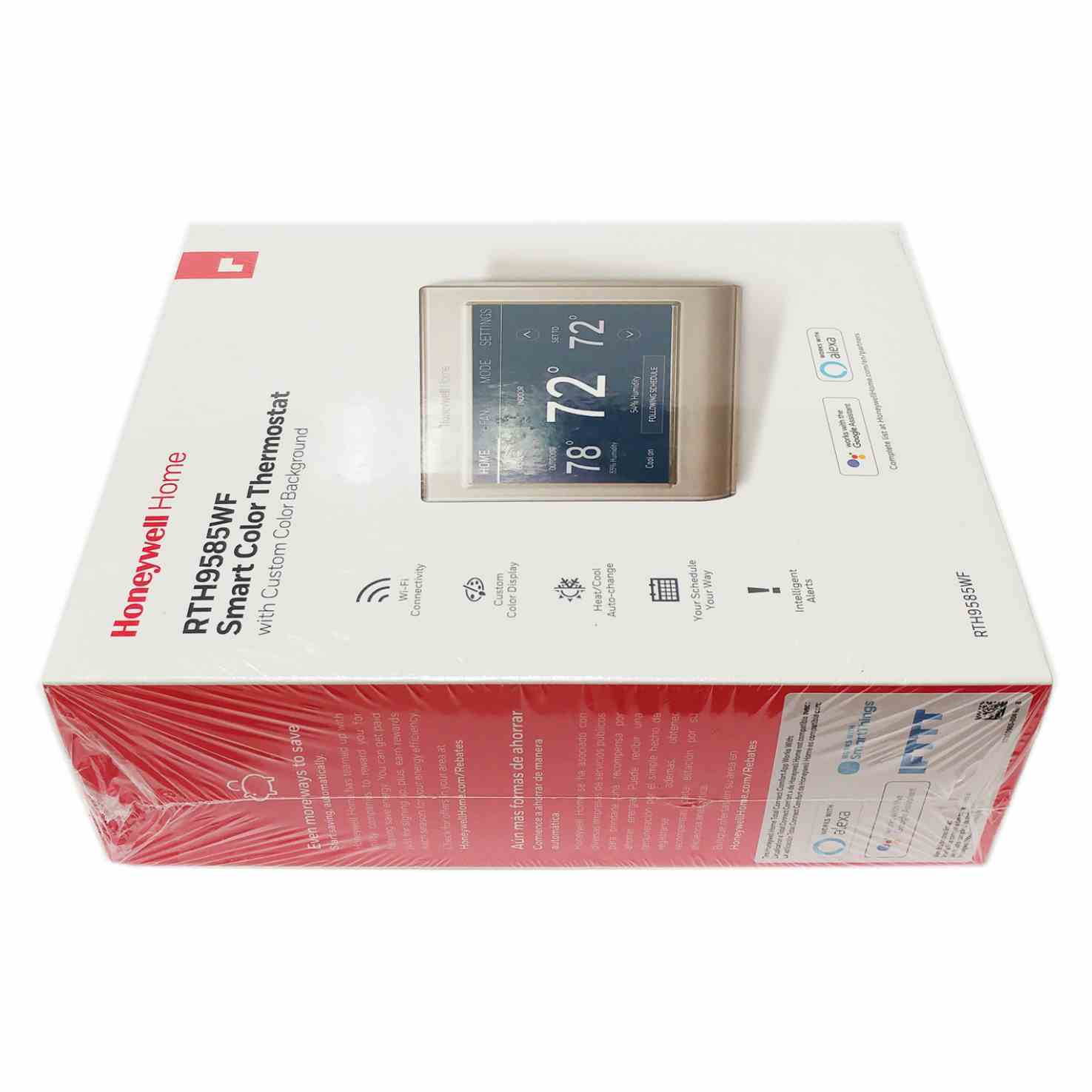 Honeywell Home - Smart Color Thermostat with Wi-Fi Connectivity, 7 Day Programmable, Customizable Color Touchscreen Display, ENERGY STAR Certified - Silver (RTH9585WF1004)