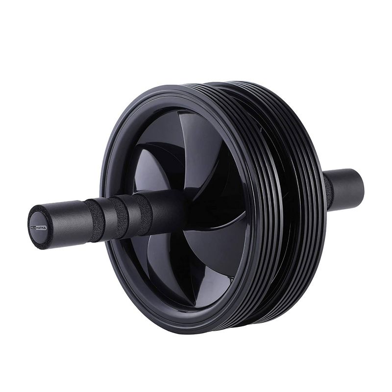 HolaHatha Exercise Fitness Abdominal Core Building Workout Double Non Slip Ab Roller Wheel Equipment w/ Foam Grips for Home Gym, Ab Strength & Toning