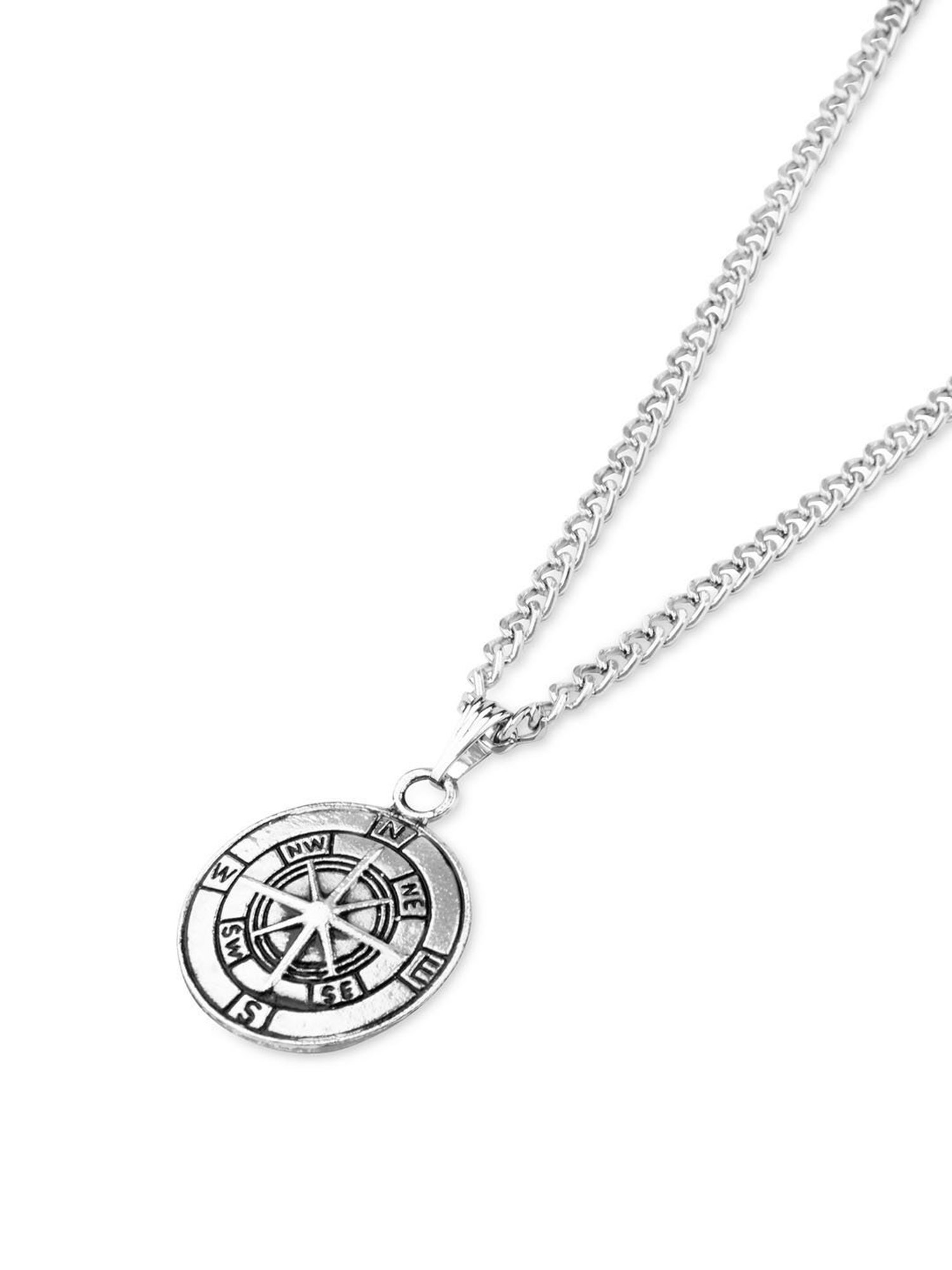 The Bro Code Silver-Plated Compass Pendant Necklace for Men
