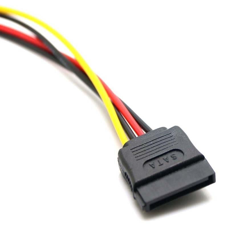 4Pin FDD Floppy Female to 15Pin SATA Female Adapter Converter Power Leads Cable Cord 18AWG Wire for ITX PC