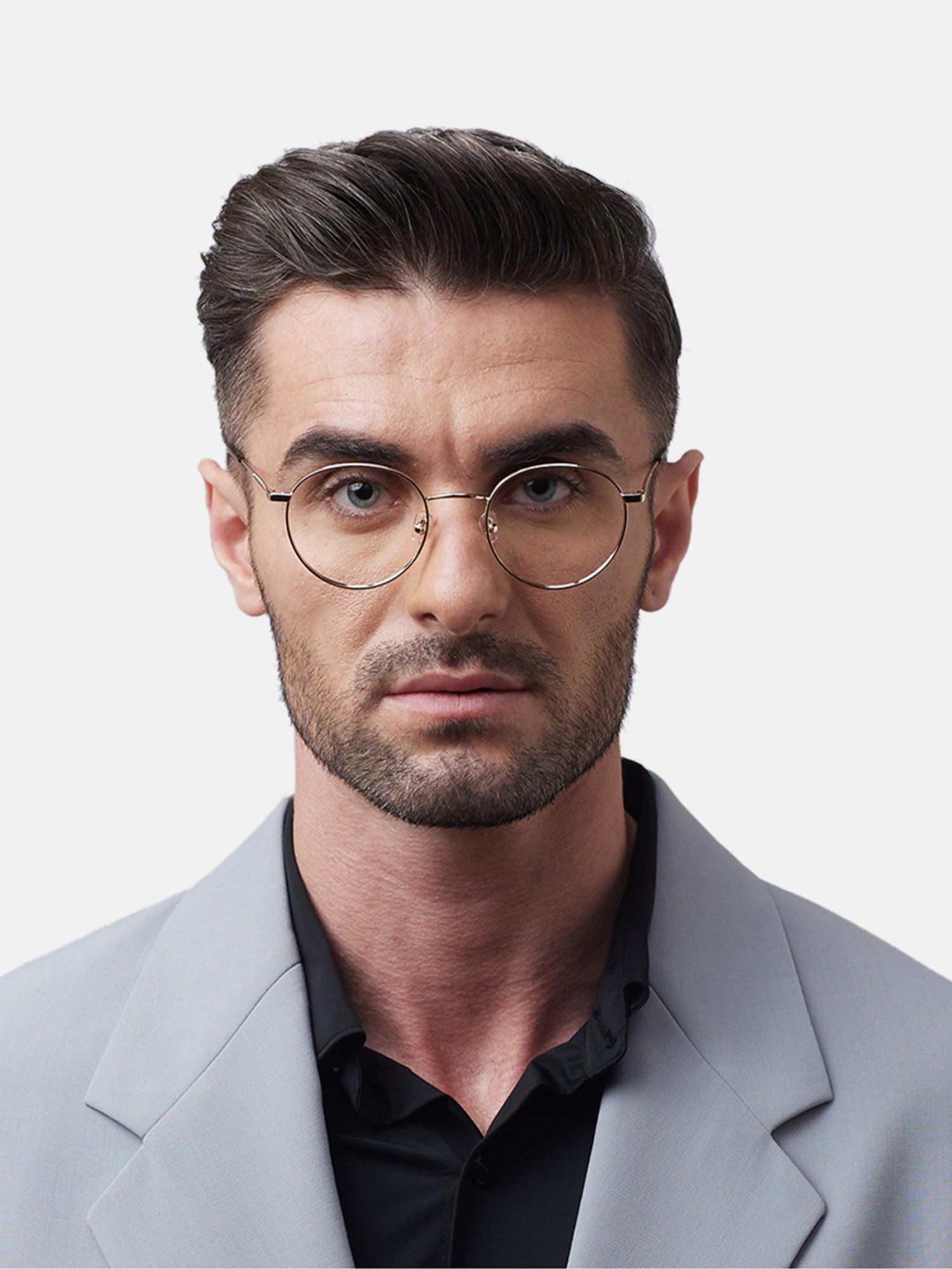 Shisen Fox Yamato Light Gold Round Unisex Blue Filter Computer Lenses -50 mm