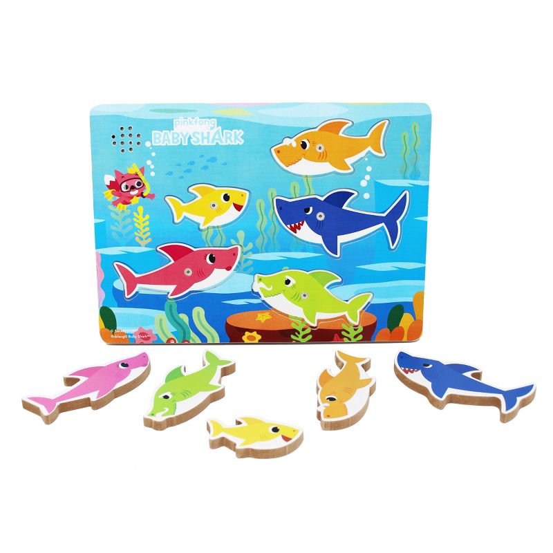 Cardinal Pinkfong Baby Shark Chunky Wooden Sound Puzzle 5pc