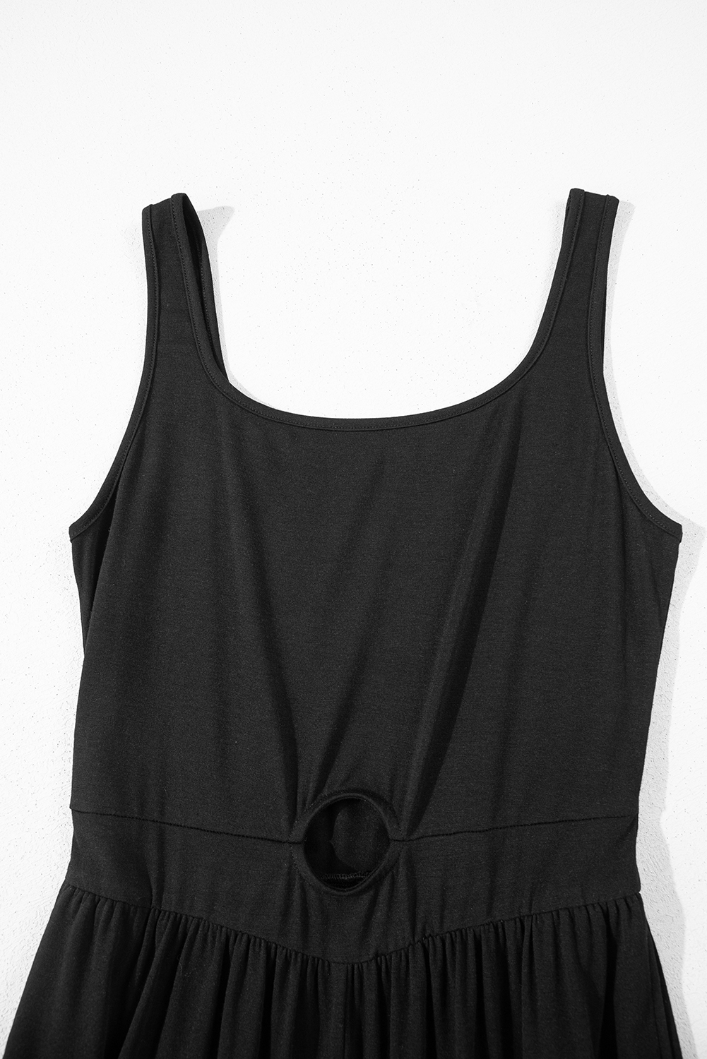 Gray Textured Wide Leg Overall with Pockets