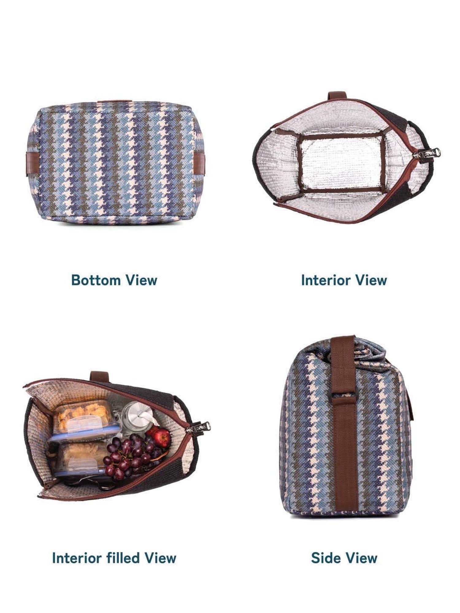 ZOUK Blue Printed Handbag