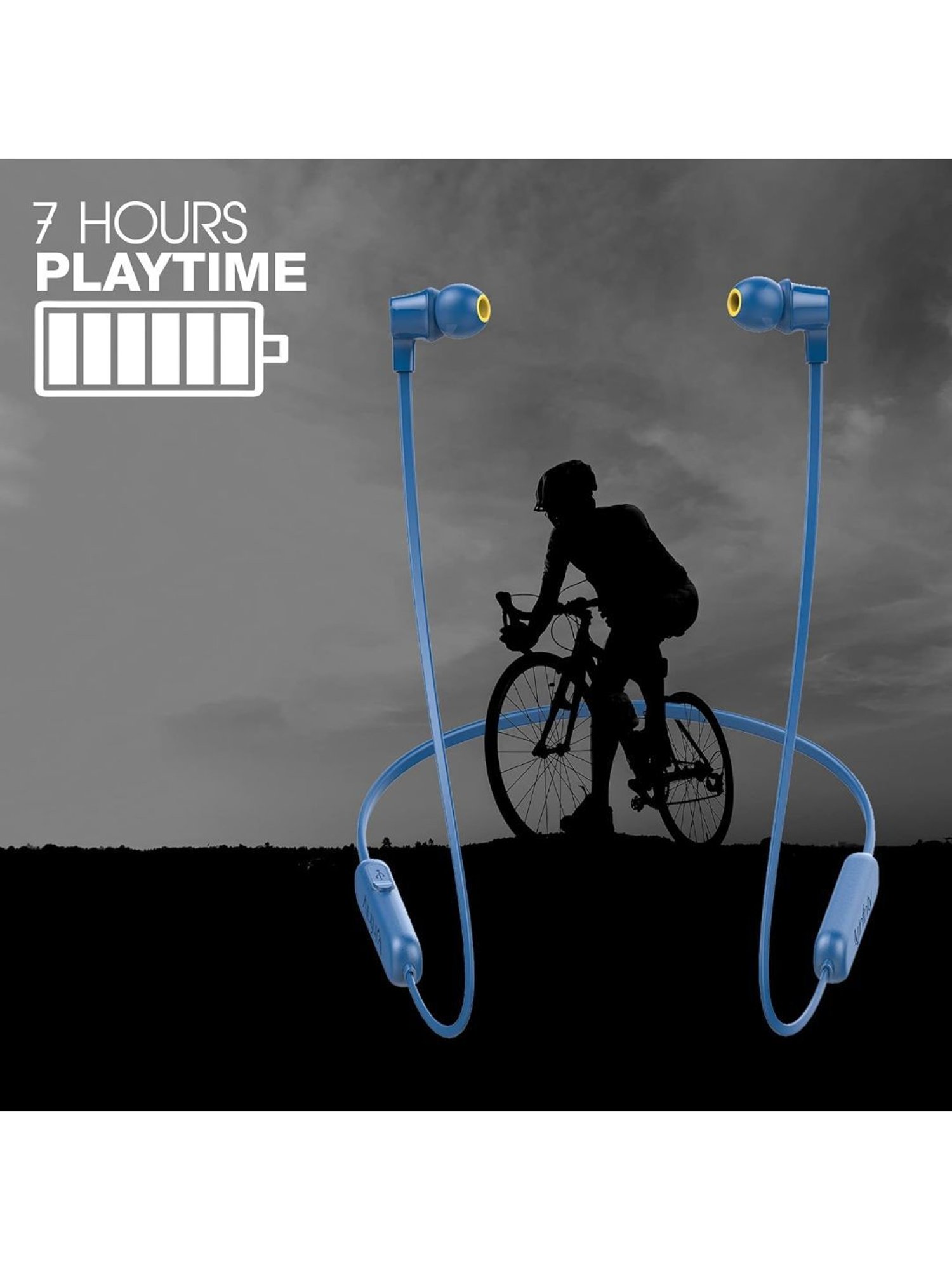 Infinity by Harman Tranz 300 Dual EQ Deep Bass Wireless Neckband Microphone (Blue)