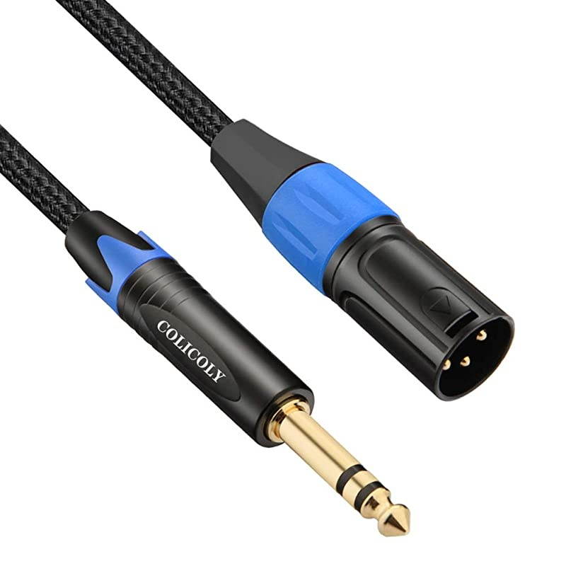1/4 to XLR Cable, Balanced 1/4 Inch TRS to XLR Male Interconnect Cable Quarter inch to XLR Patch Cord - 15ft