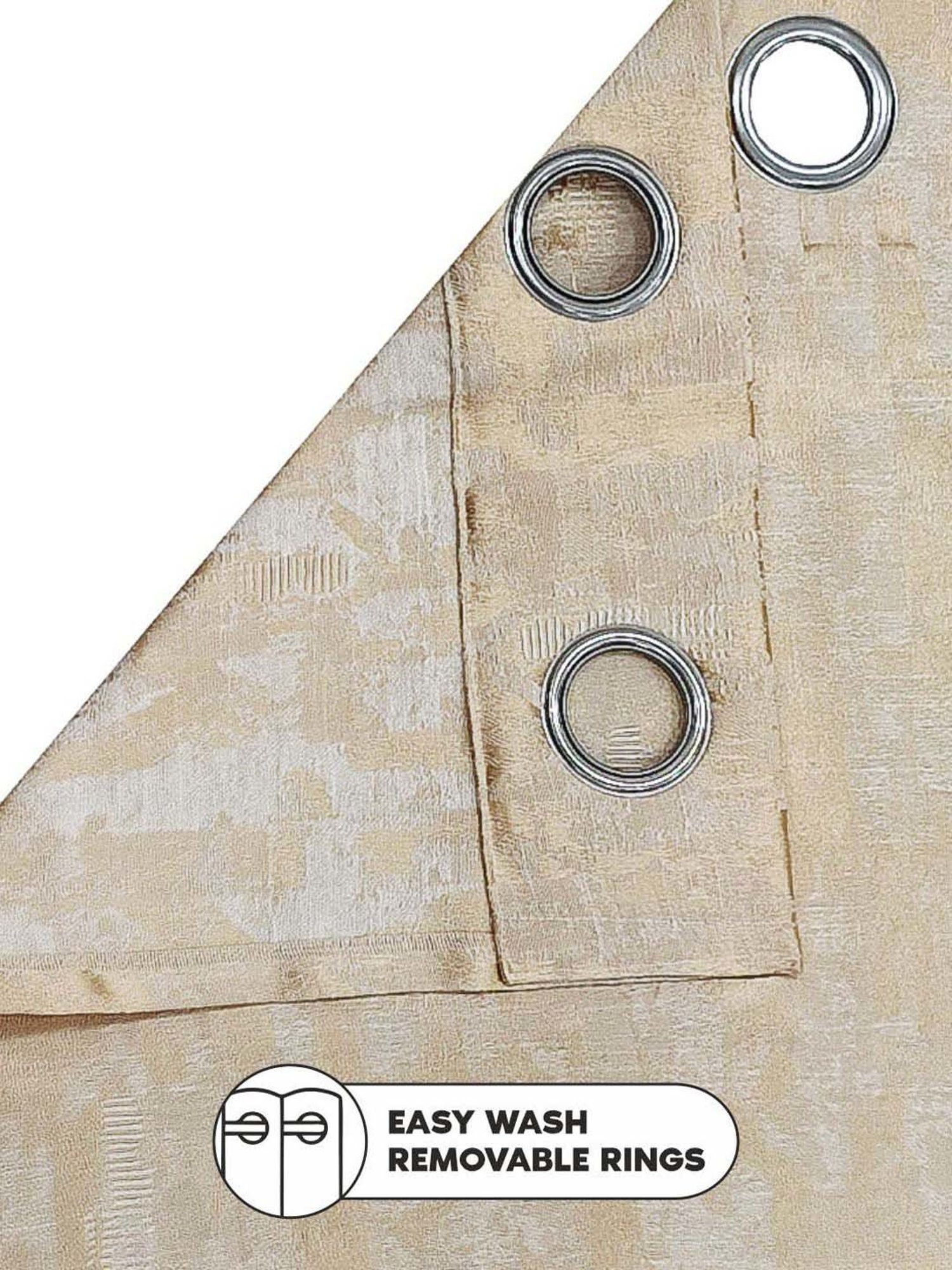 Bianca HOUSE OF LUX Beige Faux Silk 5 Ft. Window Curtain - Set of 2