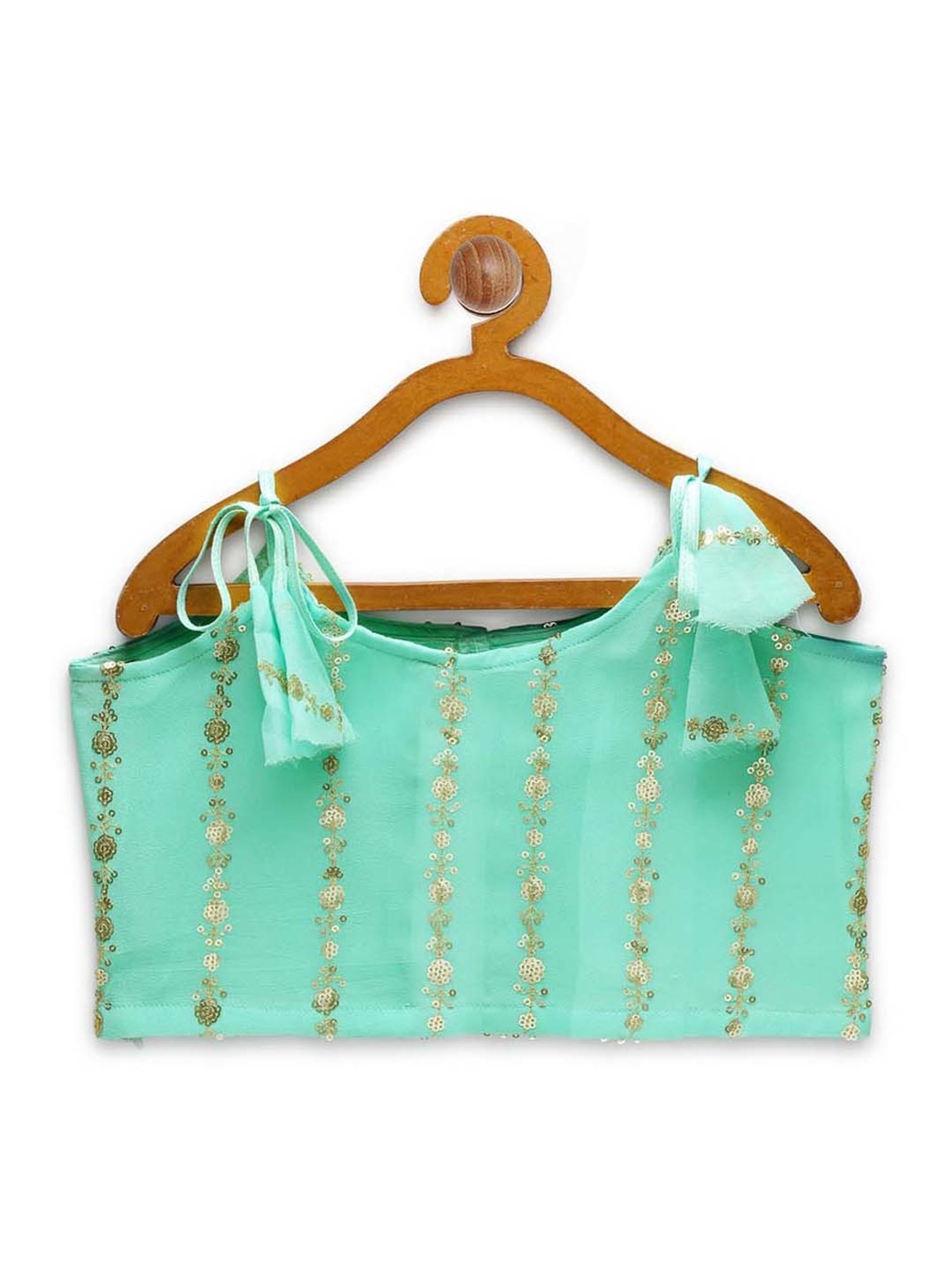 studiorasa Kids Aqua Blue Embroidered Top