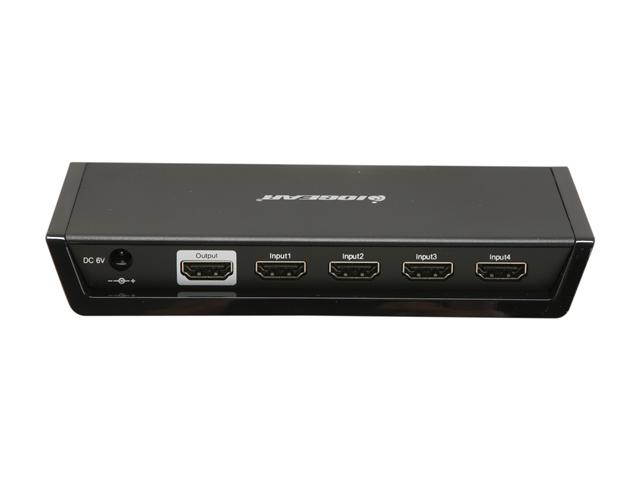 IOGEAR GHDSW4KIT 4-Port HD Audio/Video Switch with Remote and Cables