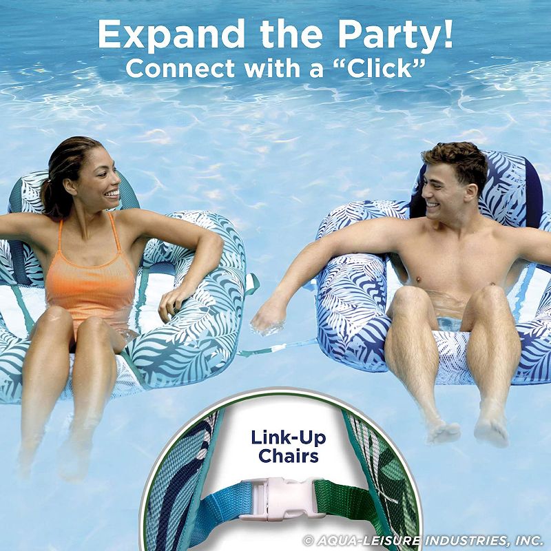 Aqua Zero Gravity Inflatable Outdoor Indoor Swimming Pool Chair Hammock Lounge Float, Blue Fern