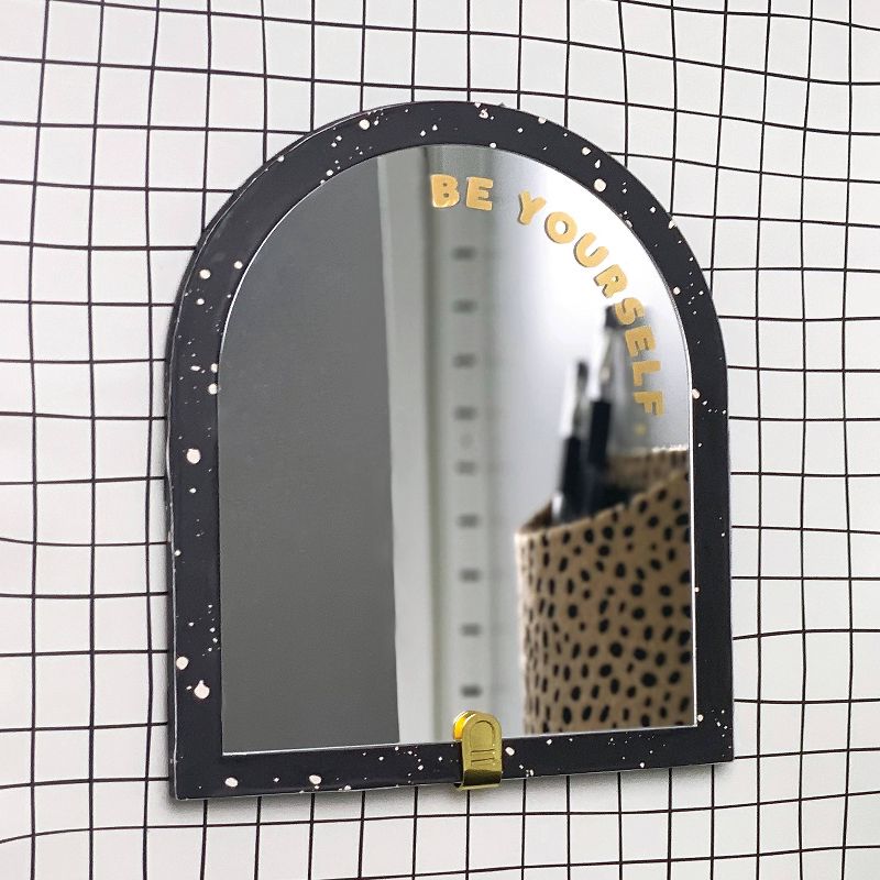 Magnetic Locker Mirror Round Top Be Yourself - Paper Riot Co