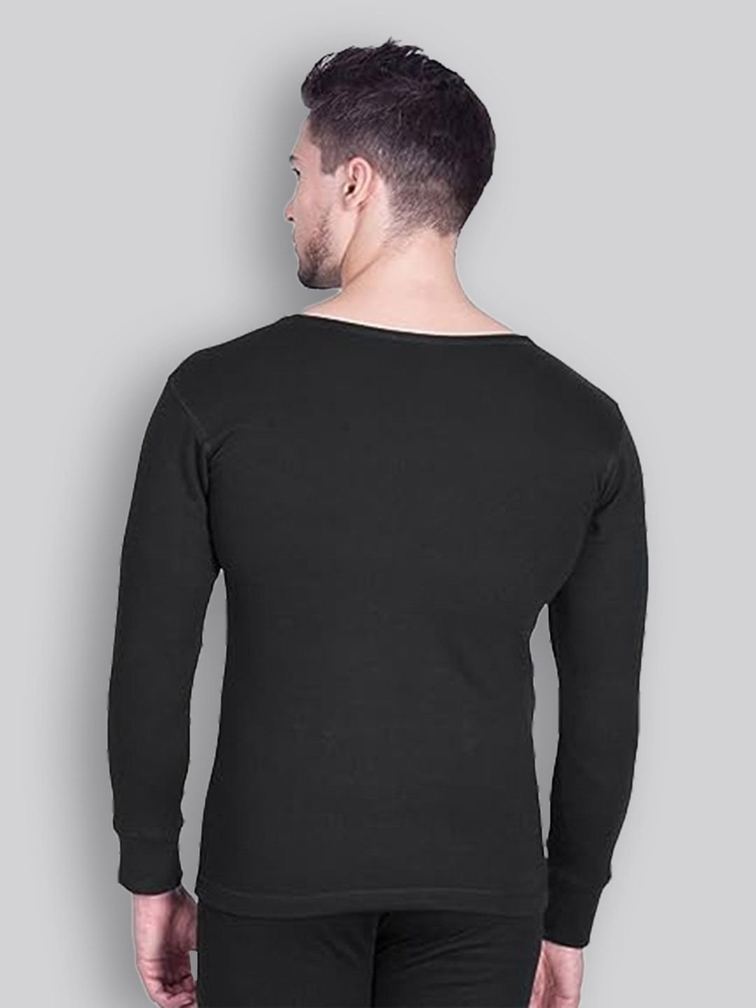 LUX Inferno Black Skinny Fit Striped Thermal Top