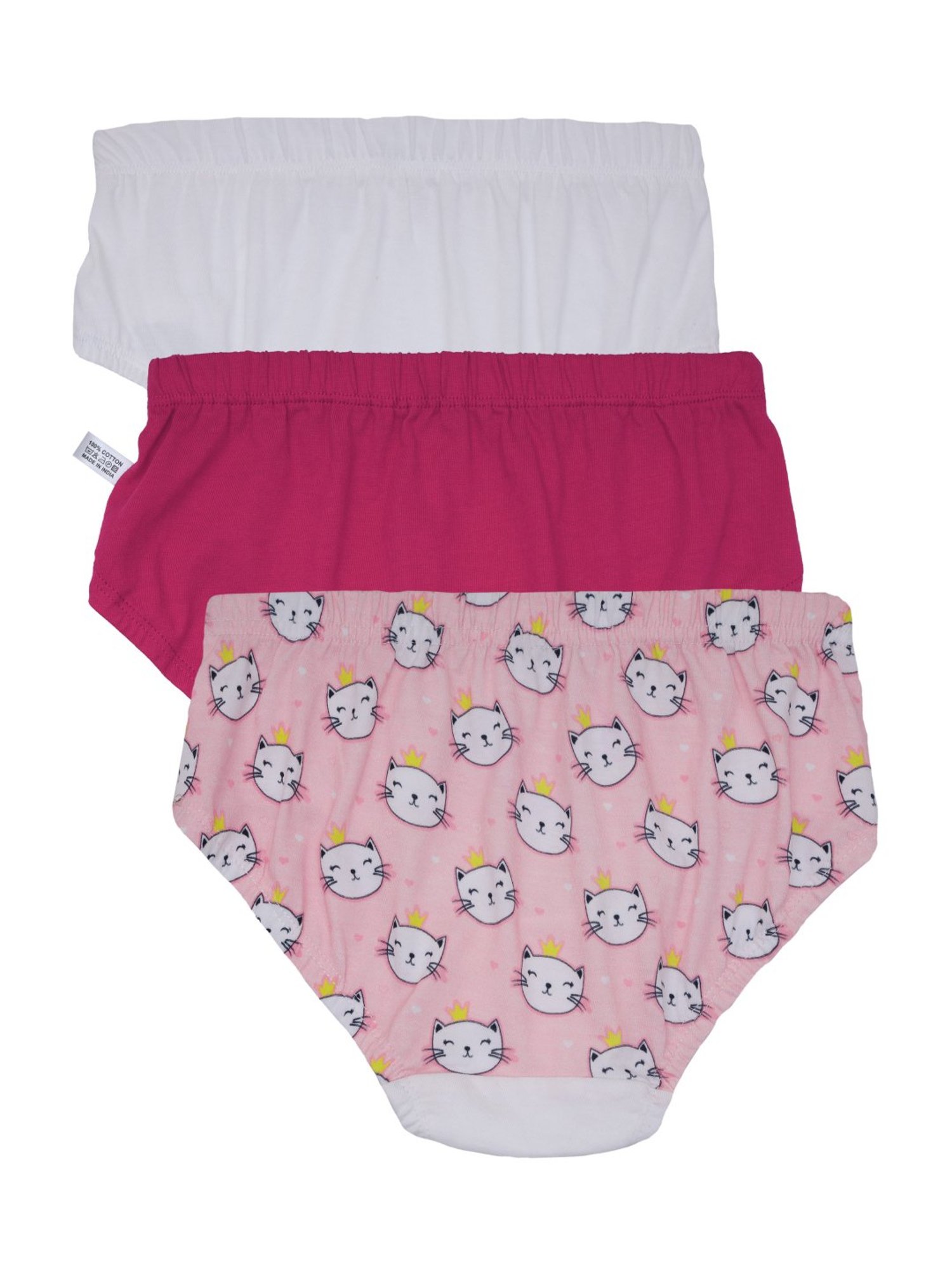 D'chica Kids Multicolor Cotton Printed Panties - Pack of 3