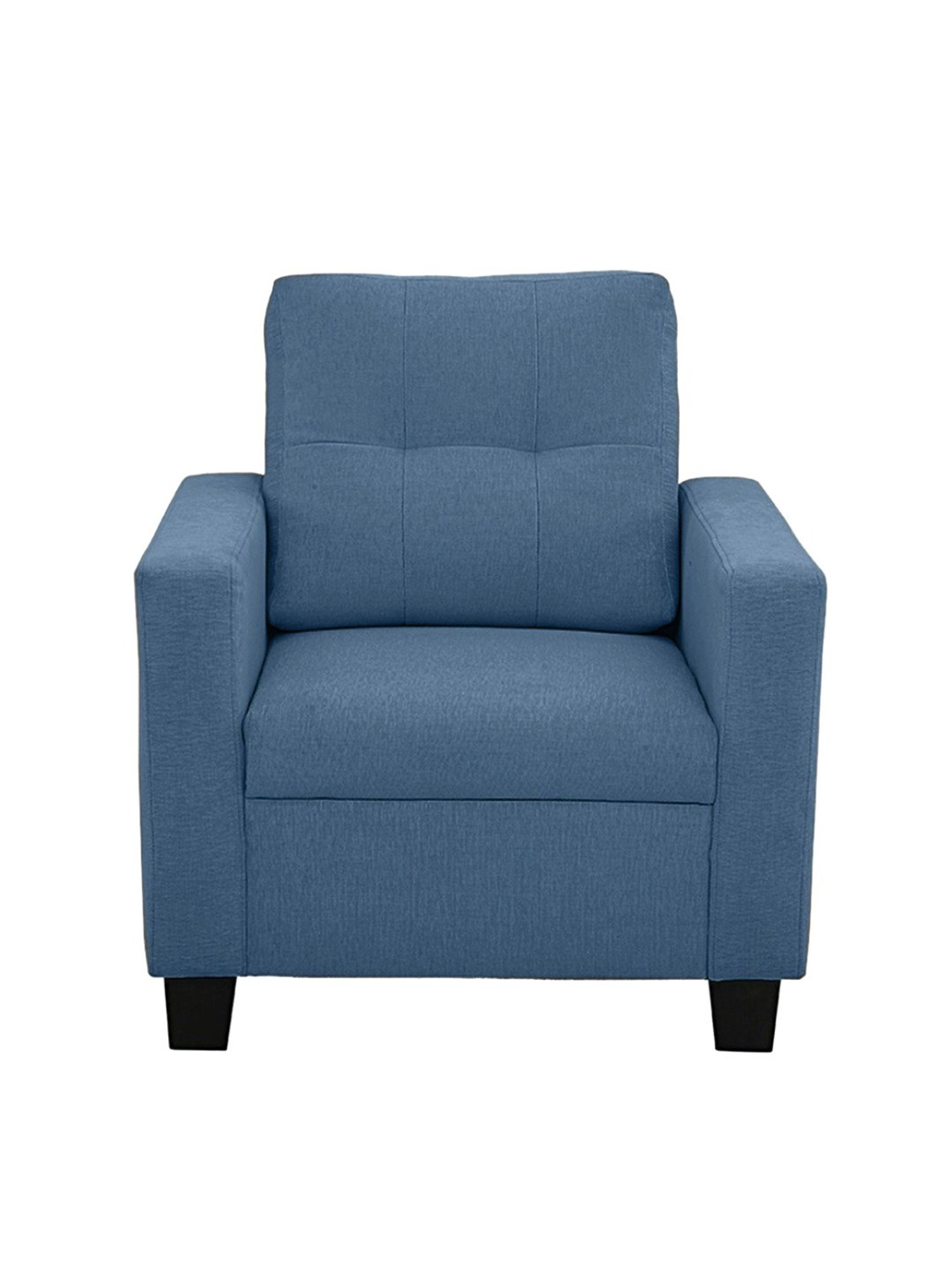 Duroflex Ease Blue Wood 1 Seater Sofa