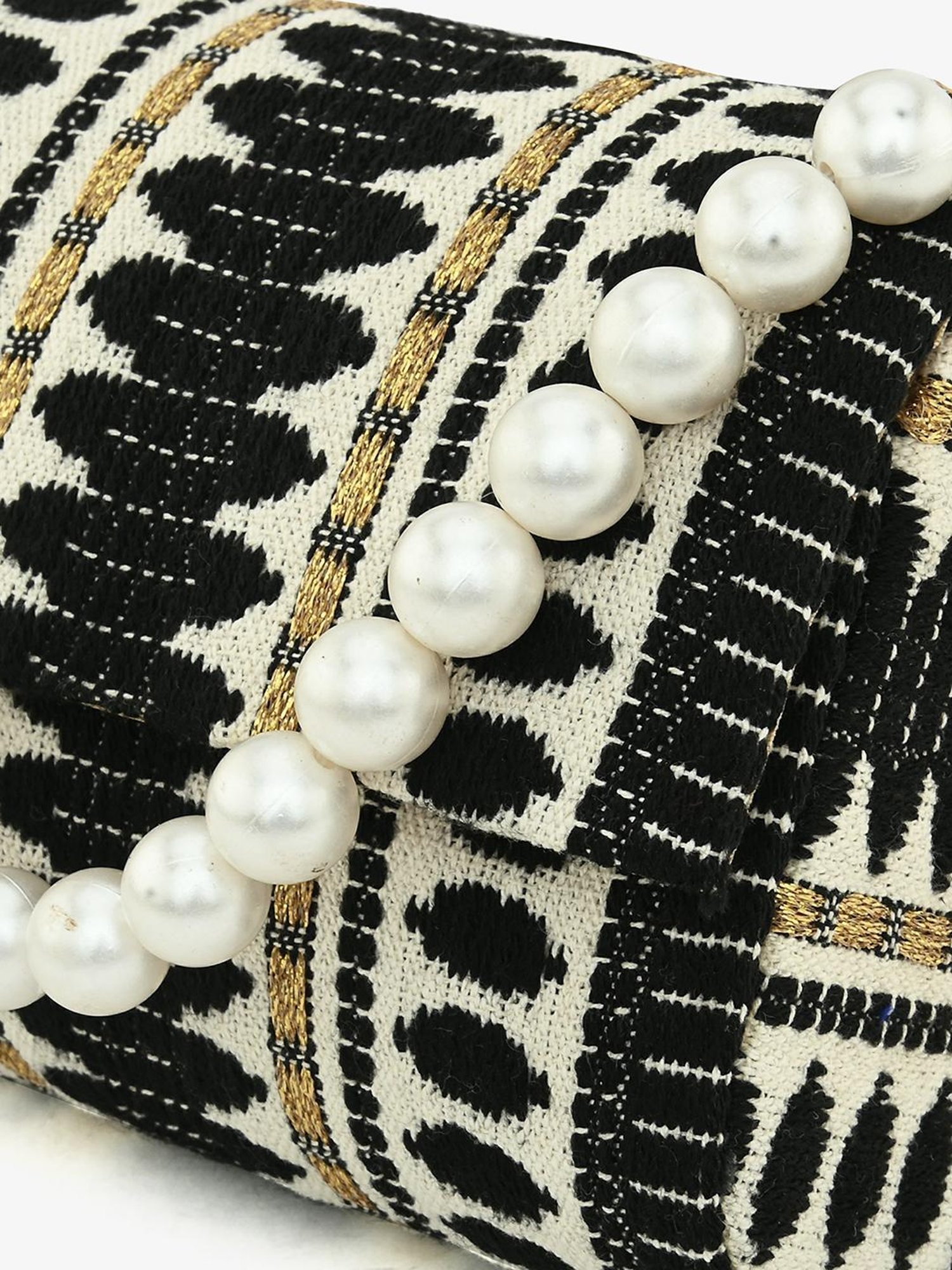 Gaurapakhi Black Printed Envelope Clutch