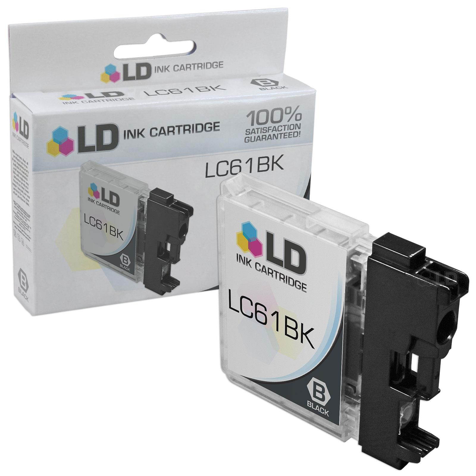 LD &copy; Compatible Brother LC-61 Set of 4 LC61BK Black Inkjet Cartridges