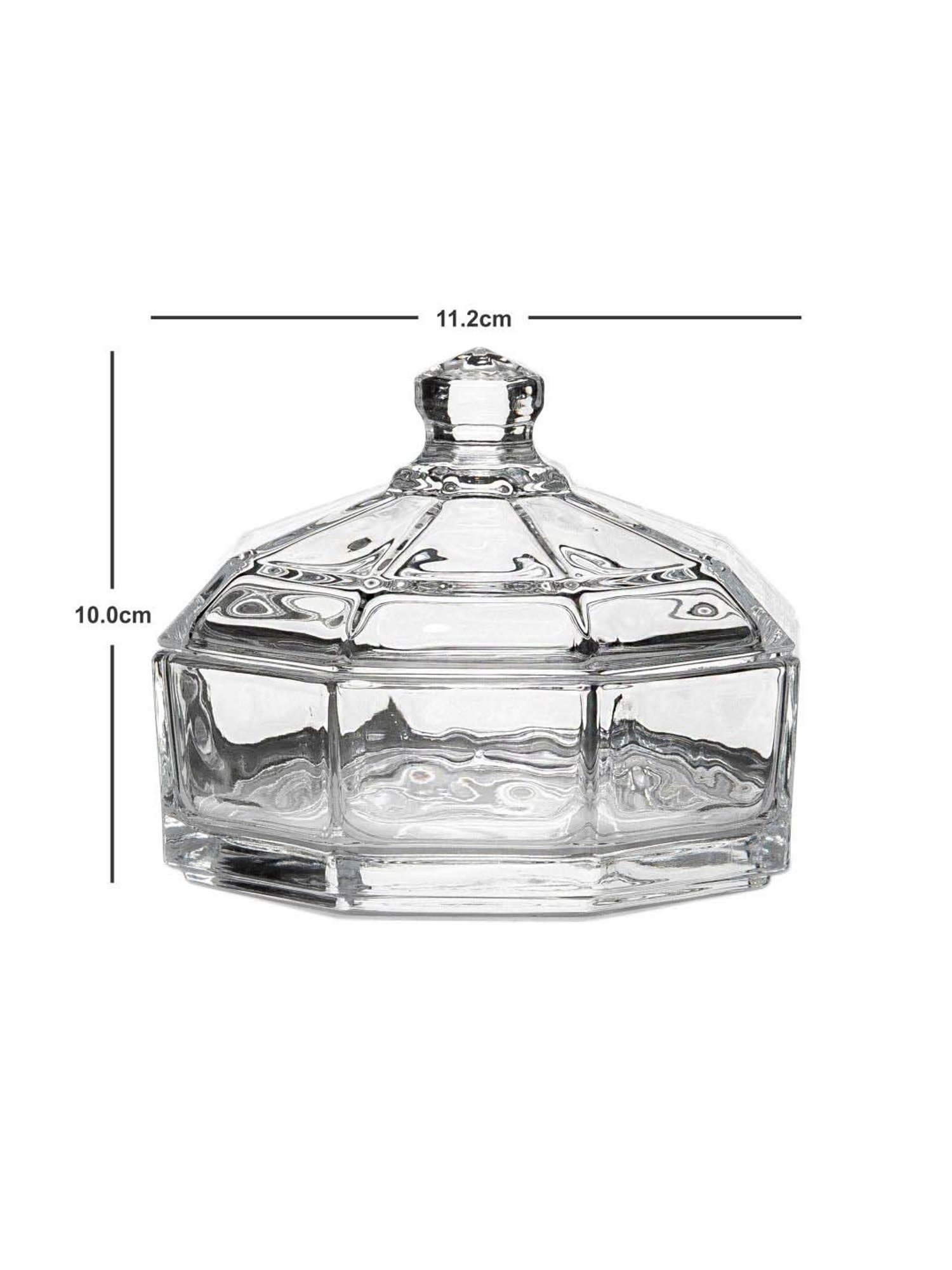 Goodhomes Transparent Glass Candy Jar (0.28 L) - Set of 2