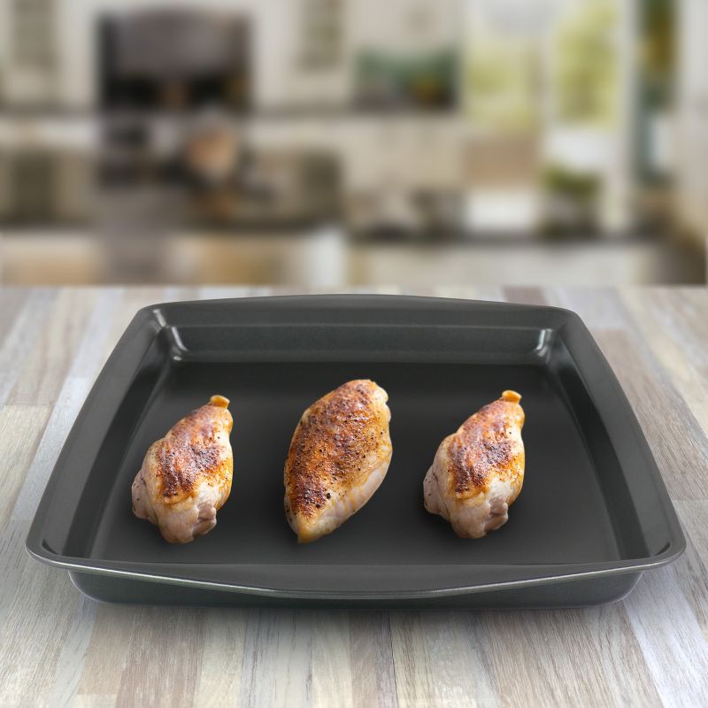 T-fal Simply Cook Nonstick Cookware, Roaster with Rack, 15", Gray