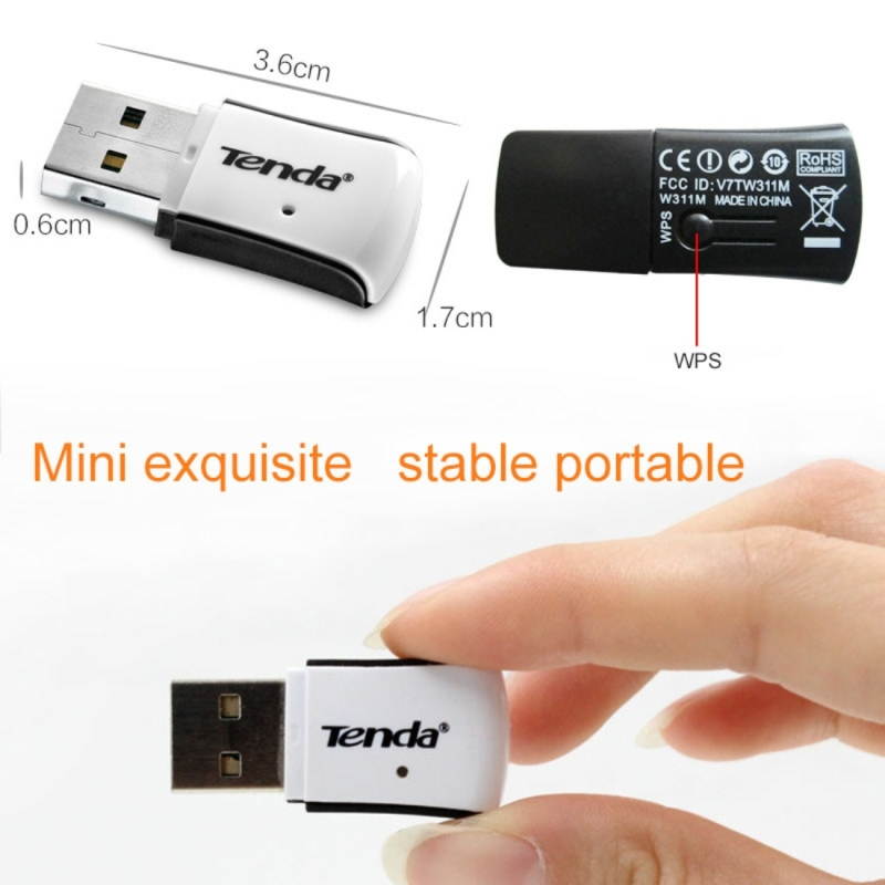 Tenda W311M USB Stick Adapter 2.4GHz 150Mbps WiFi Wireless Modem