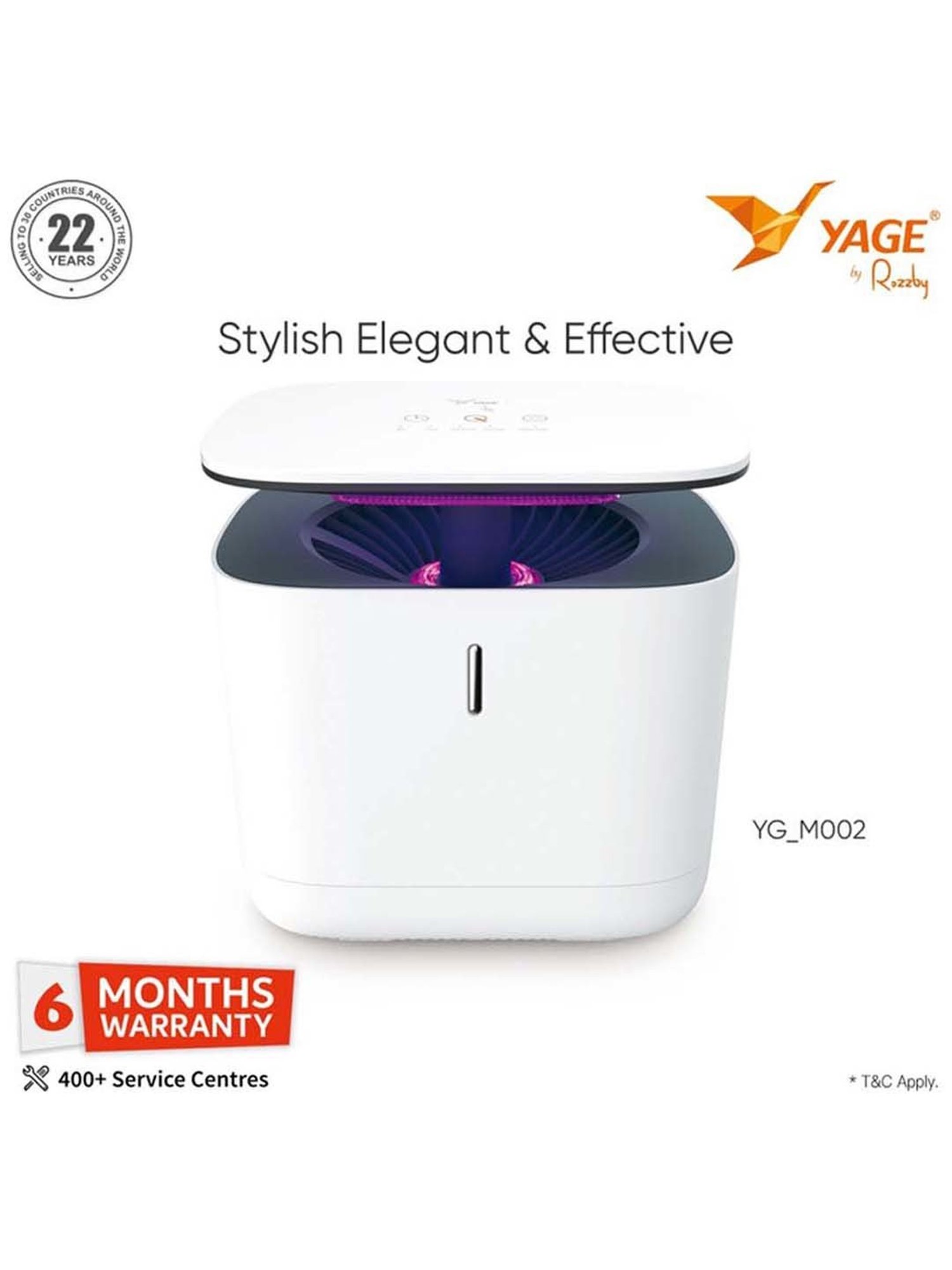 Yage YG-M002 Electric Insect Killer Suction Trap For Indoor and Outdoor (White)