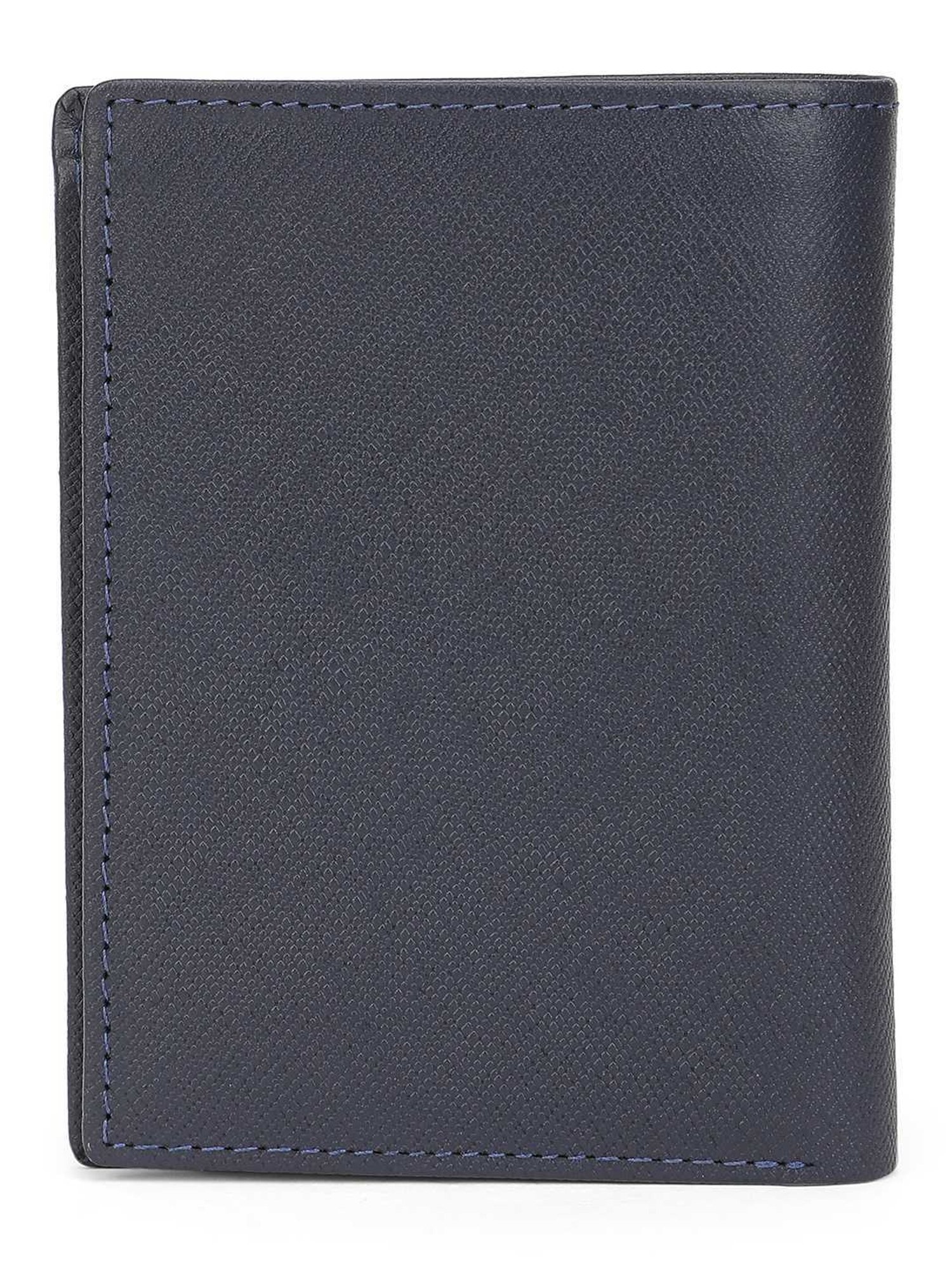 PERQUISITE Navy Casual Leather Bi-Fold Wallet for men