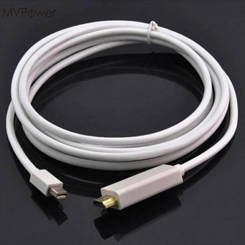 MVPower 5M Mini Display Port DP to HDMI TV HDTV Cable Cord Adapter Audio Video Cables for MacBook Pro Portable