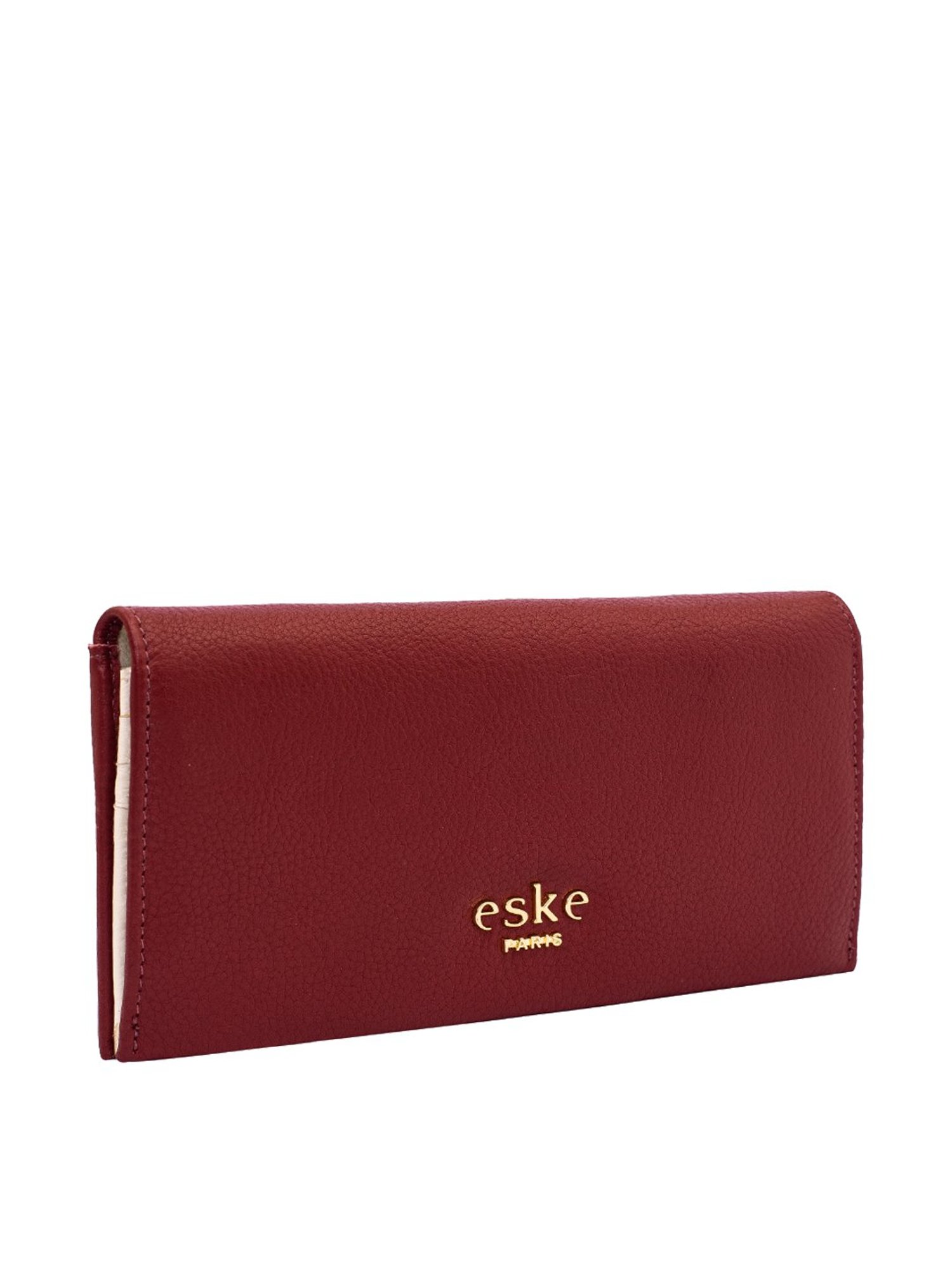 Eske Kale Maroon Leather Bi-Fold Wallet For Women