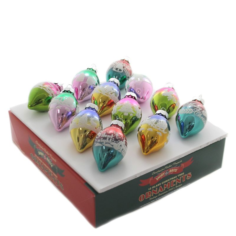 Shiny Brite 2.0" Cc Flocked Tulips Christmas Confetti  -  Ornament Sets