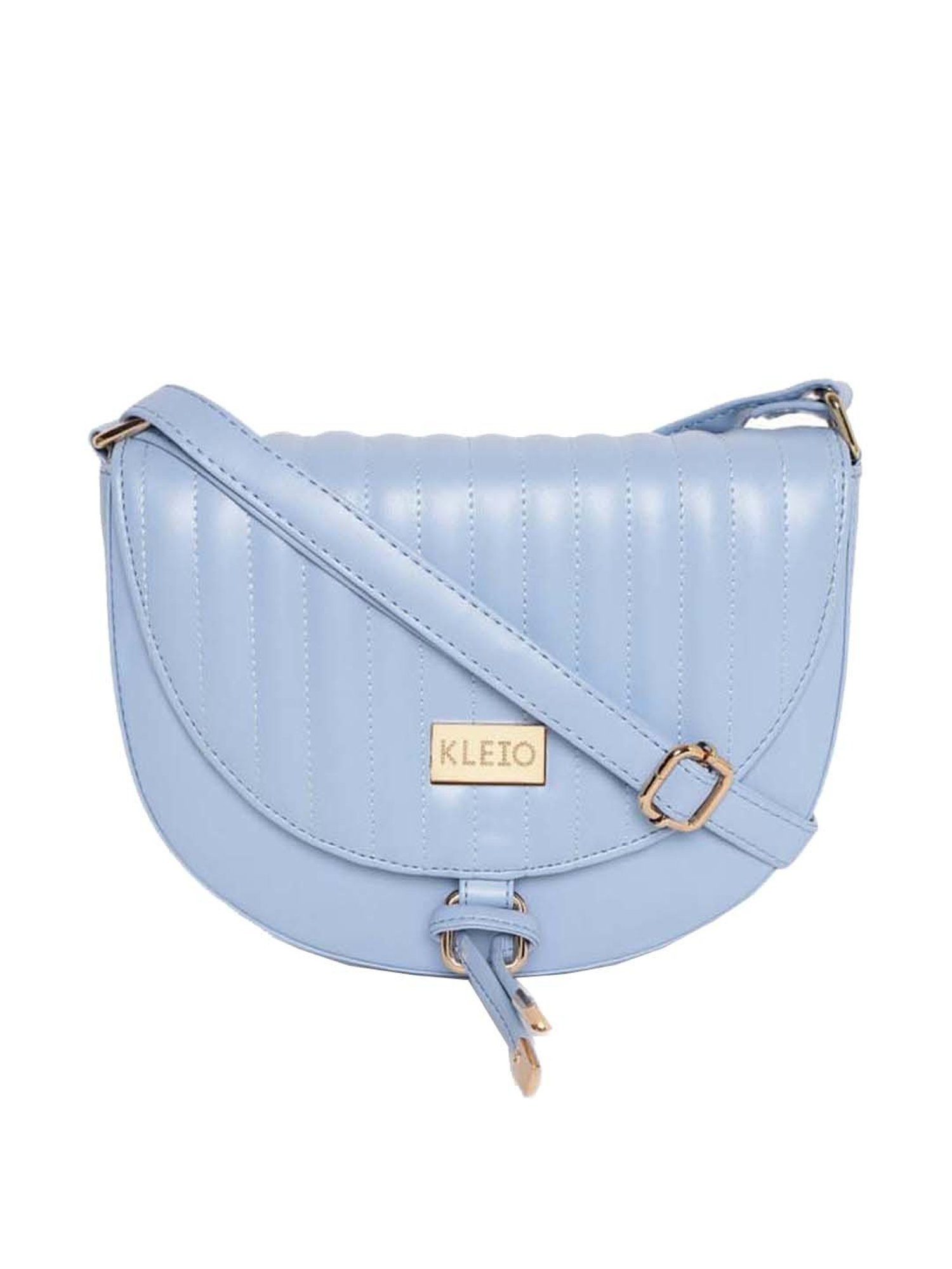 KLEIO Blue Quilted Medium Sling Handbag