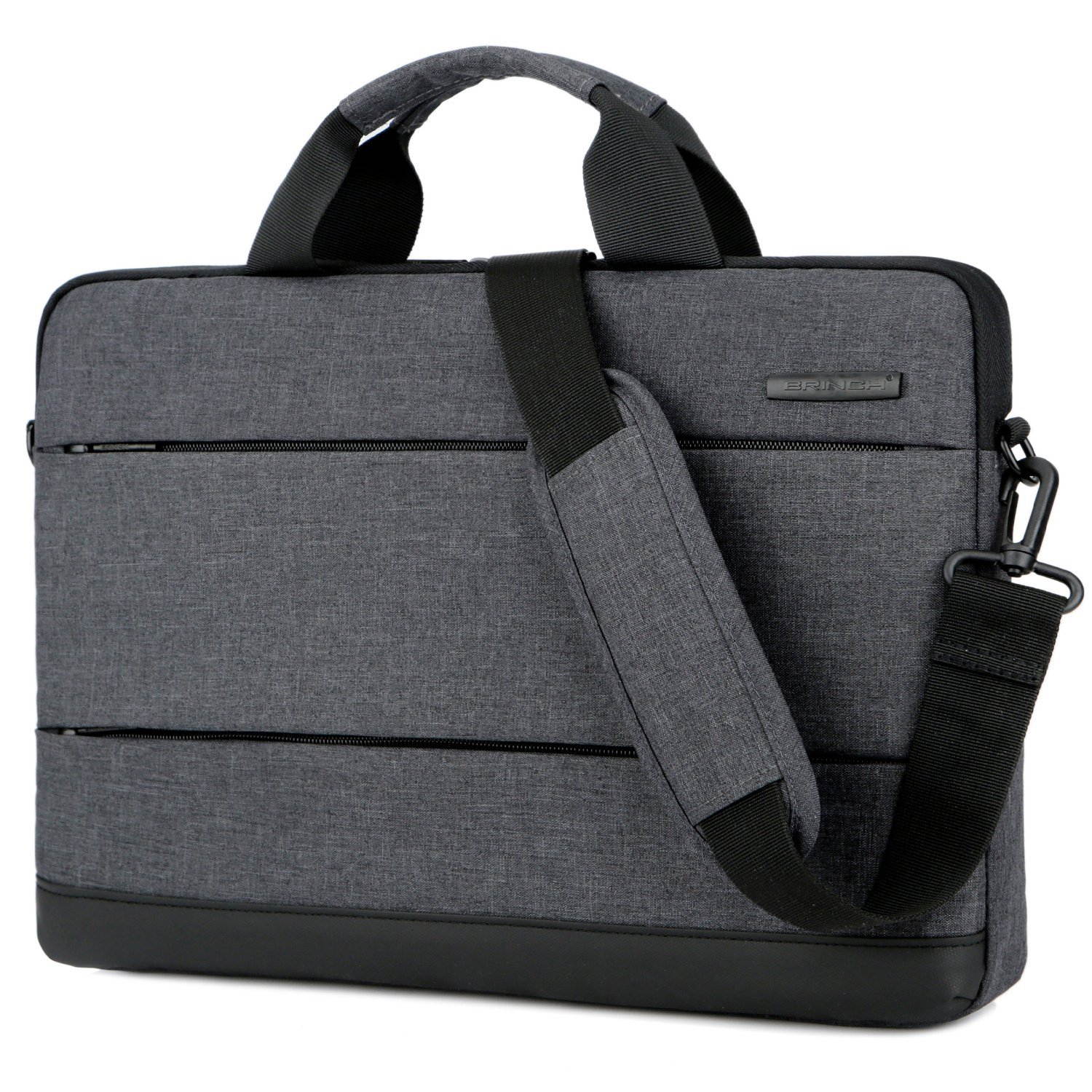 BRINCH 15.6 Inch Laptop Shoulder Bag,Classic Lightweight Slim Portable Laptop Messenger Sleeve Case for Work / Travel,Fits 15 - 15.6 Inches Laptop / Notebook / MacBook / Ultrabook Computer,Black
