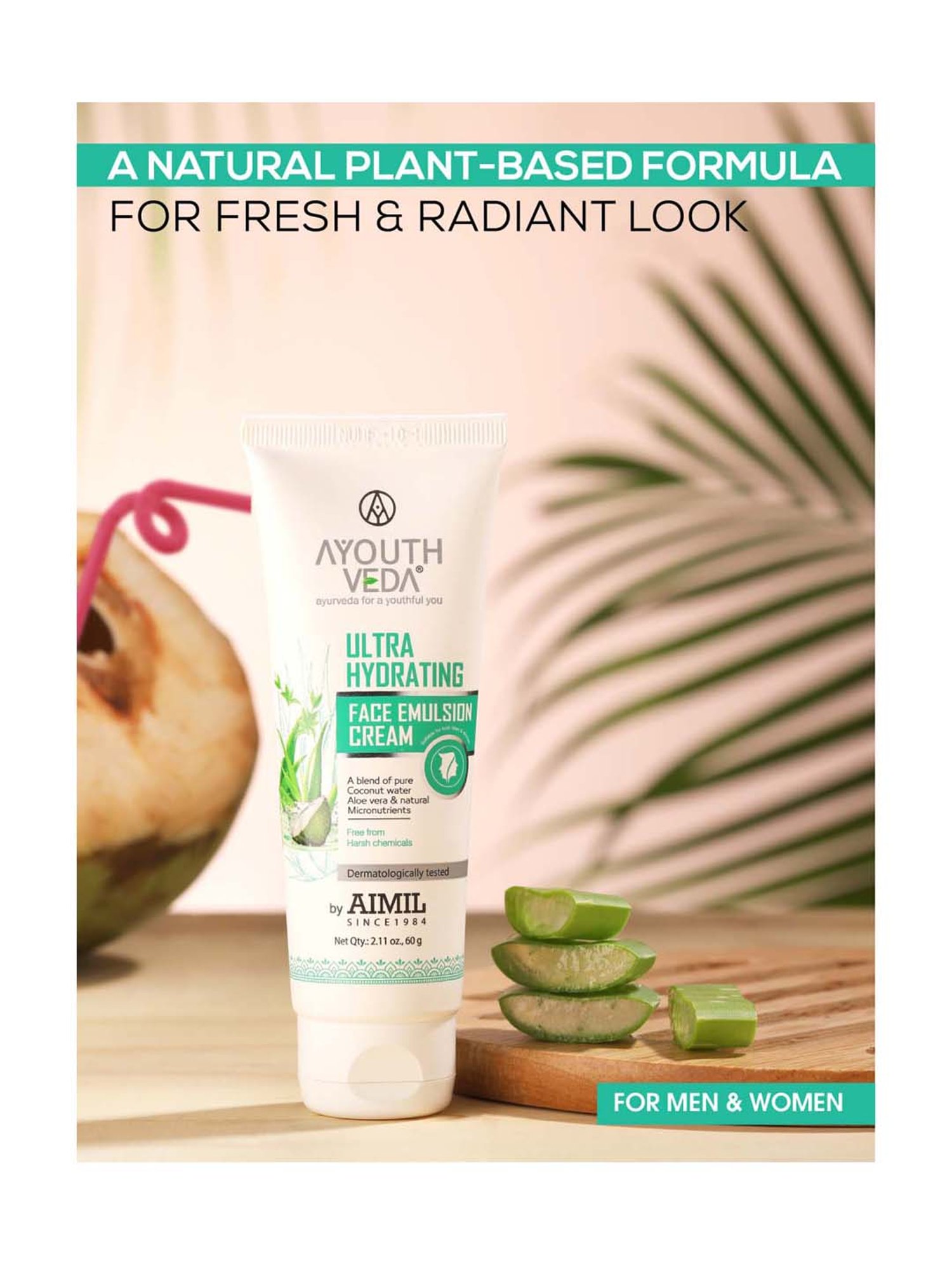 AyouthVeda Ultra Hydrating Face Emulsion Cream - 60 gm