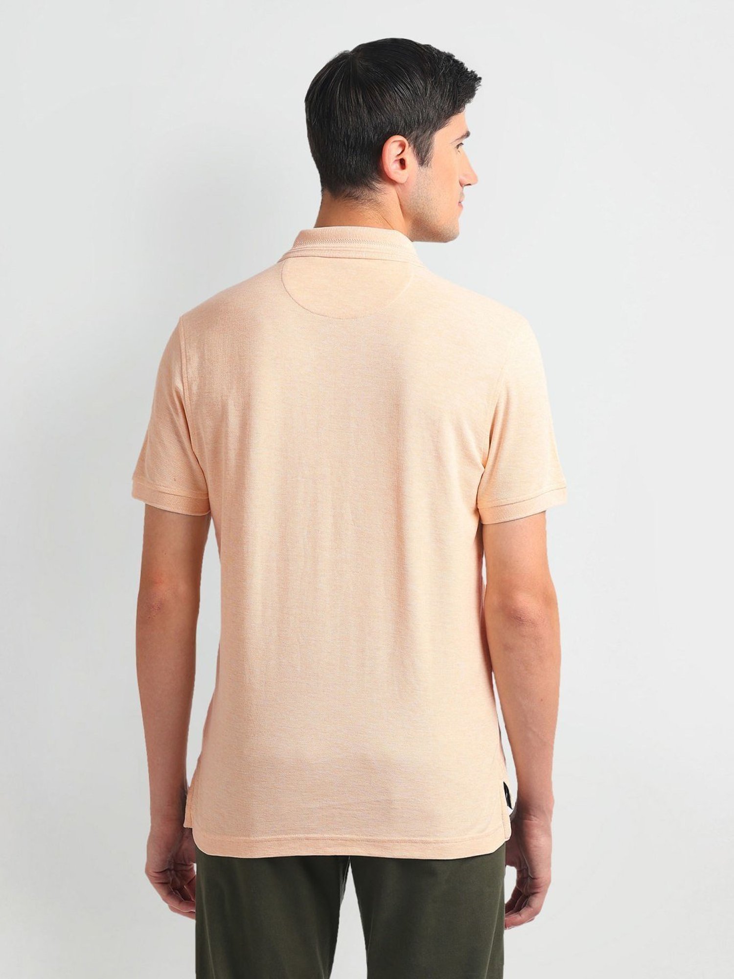 Arrow Sports Yellow Cotton Regular Fit Polo T-Shirt