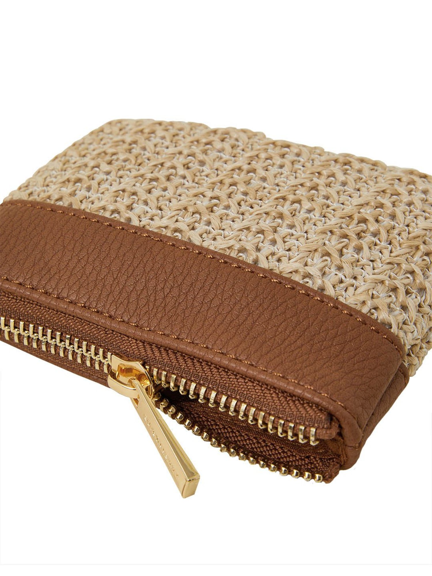 Accessorize London Cream & Brown Embroidered Pouch