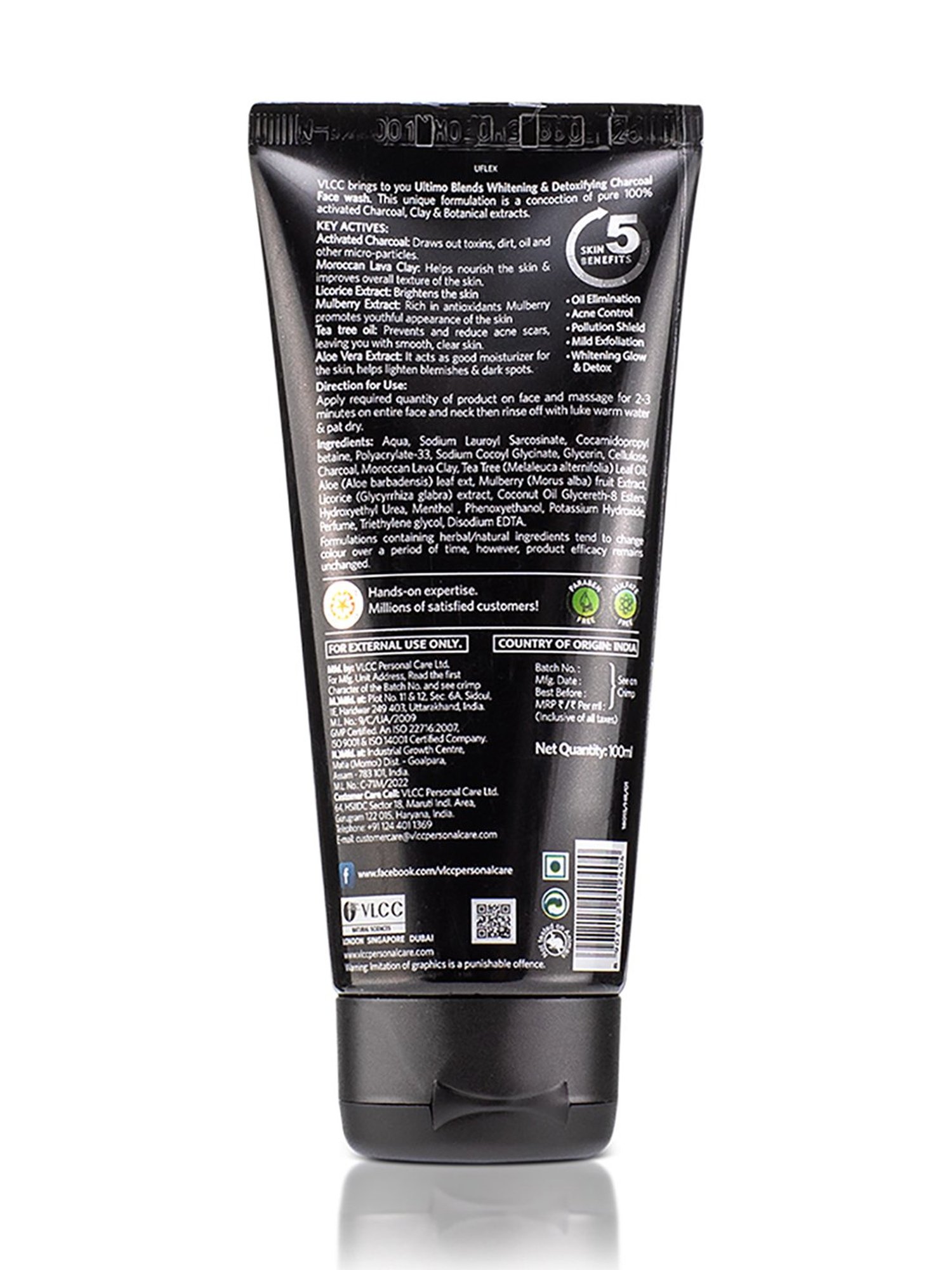VLCC Ultimo Blend Charcoal Face Pack & Haldi & Chandan Face Wash - Pack of 2