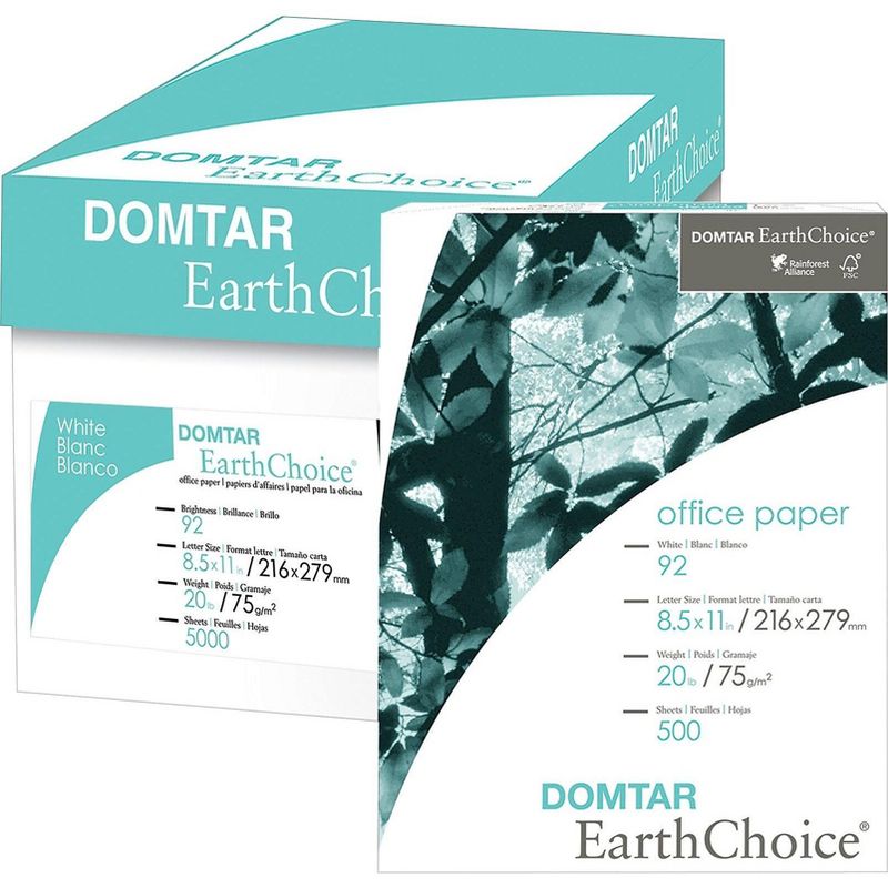 Domtar EarthChoice Office Paper 92 Brightness 20lb 8-1/2 x 11 White 5000/Carton 2700