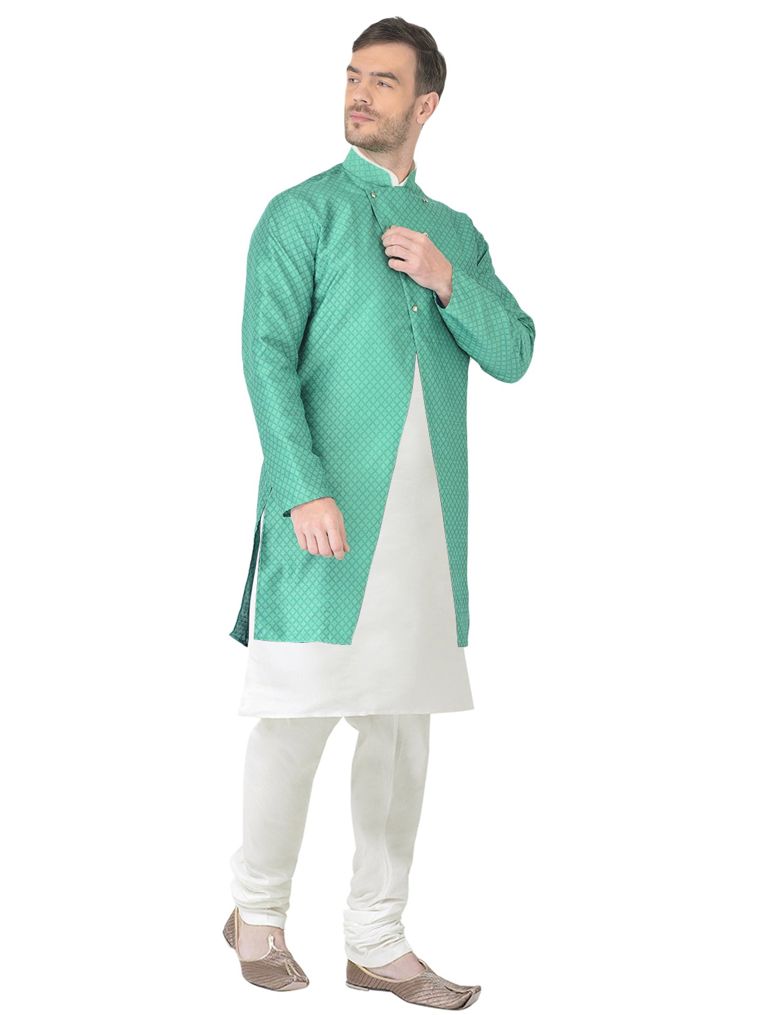 SG RAJASAHAB Multi Regular Fit Self Pattern Kurta Set