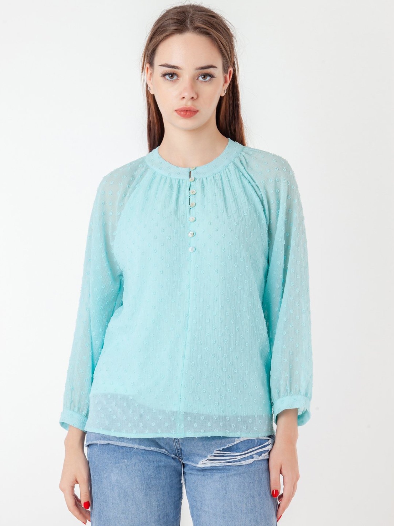 Zink London Blue Self Design Top