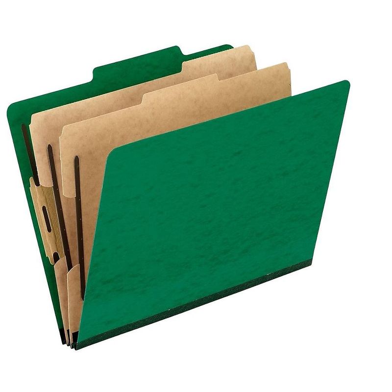 Pendaflex Six-Section Colored Classification Folders Letter 2/5 Tab Green 10/Box 1257GR
