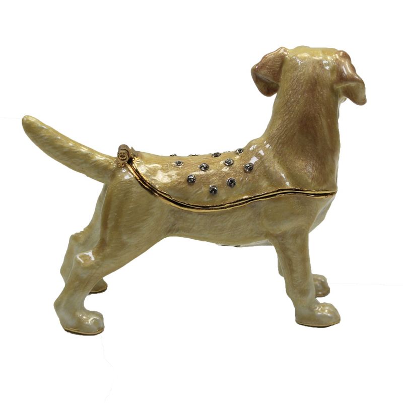 Hinged Trinket Box 2.75" Yellow Labrador Puppy Dog Gentle Trusting  -  Decorative Figurines