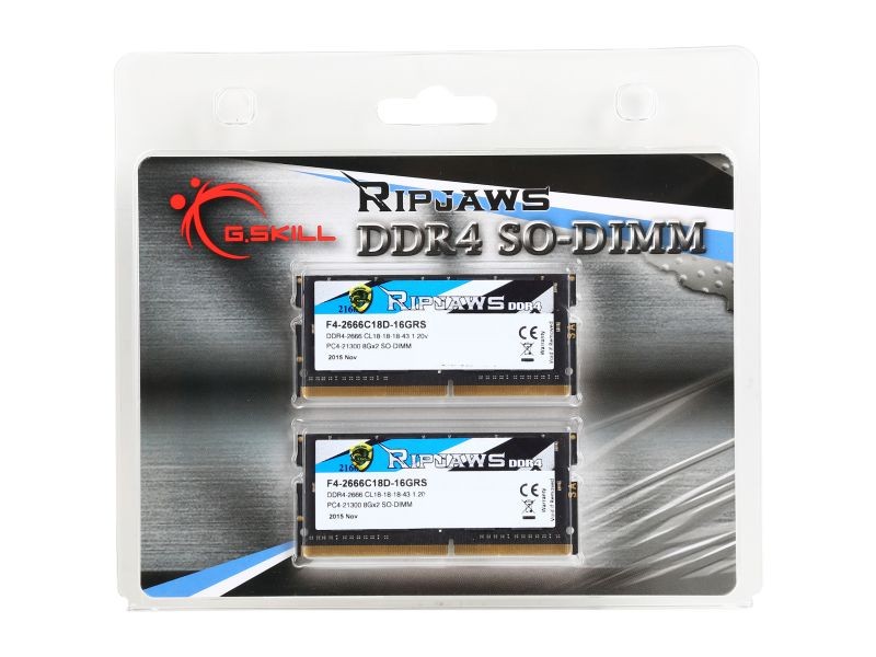 G.SKILL Ripjaws SO-DIMM 8GB 260-Pin DDR4 SO-DIMM DDR4 3200 (PC4 25600) Laptop Memory Model F4-3200C18S-8GRS