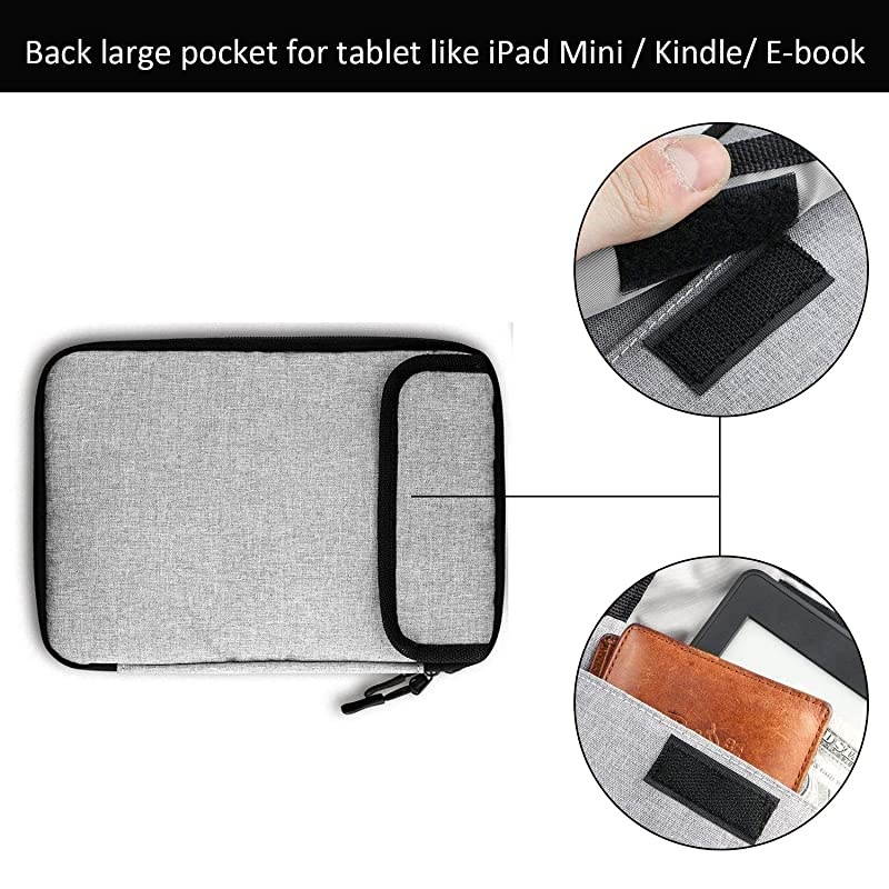 Cable Organizer Bag, Small Electronics Accessories Carry Cases Portable Cord Organizer Bag for Cable, Charger, Phone, USB, SD Card ,with 8pcs Cable Ties (Gray)