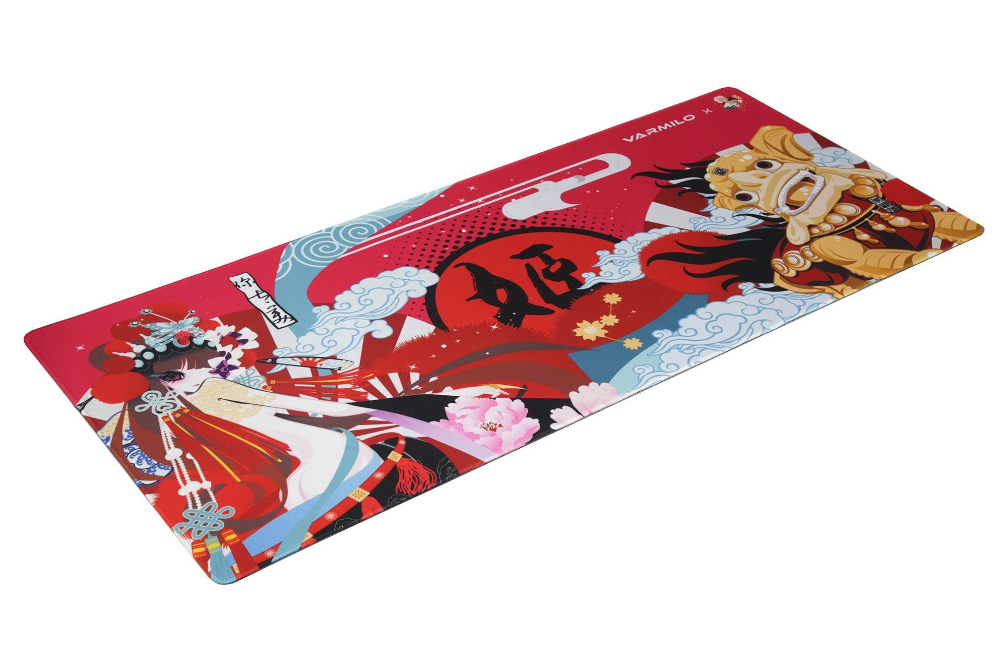 Varmilo Extra Large National Beauty Beijing Opera Desk Pad/Mat with Stitched Edges  Mouse Pad