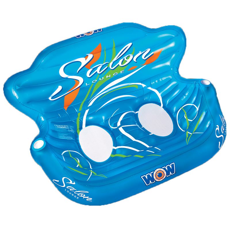 WOW Watersports 14-2060 Double Salon Pool River Beach Float Reclining Lounge for 2 Person, Blue