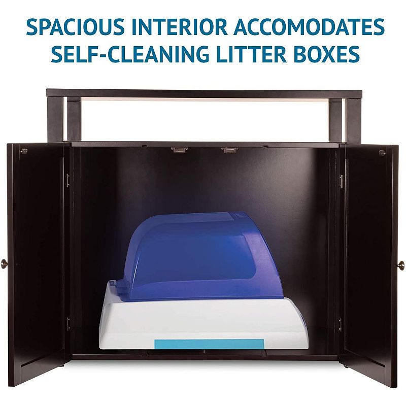 Arf Pets Cat litter Box Enclosure, Furniture Large Box House with Table