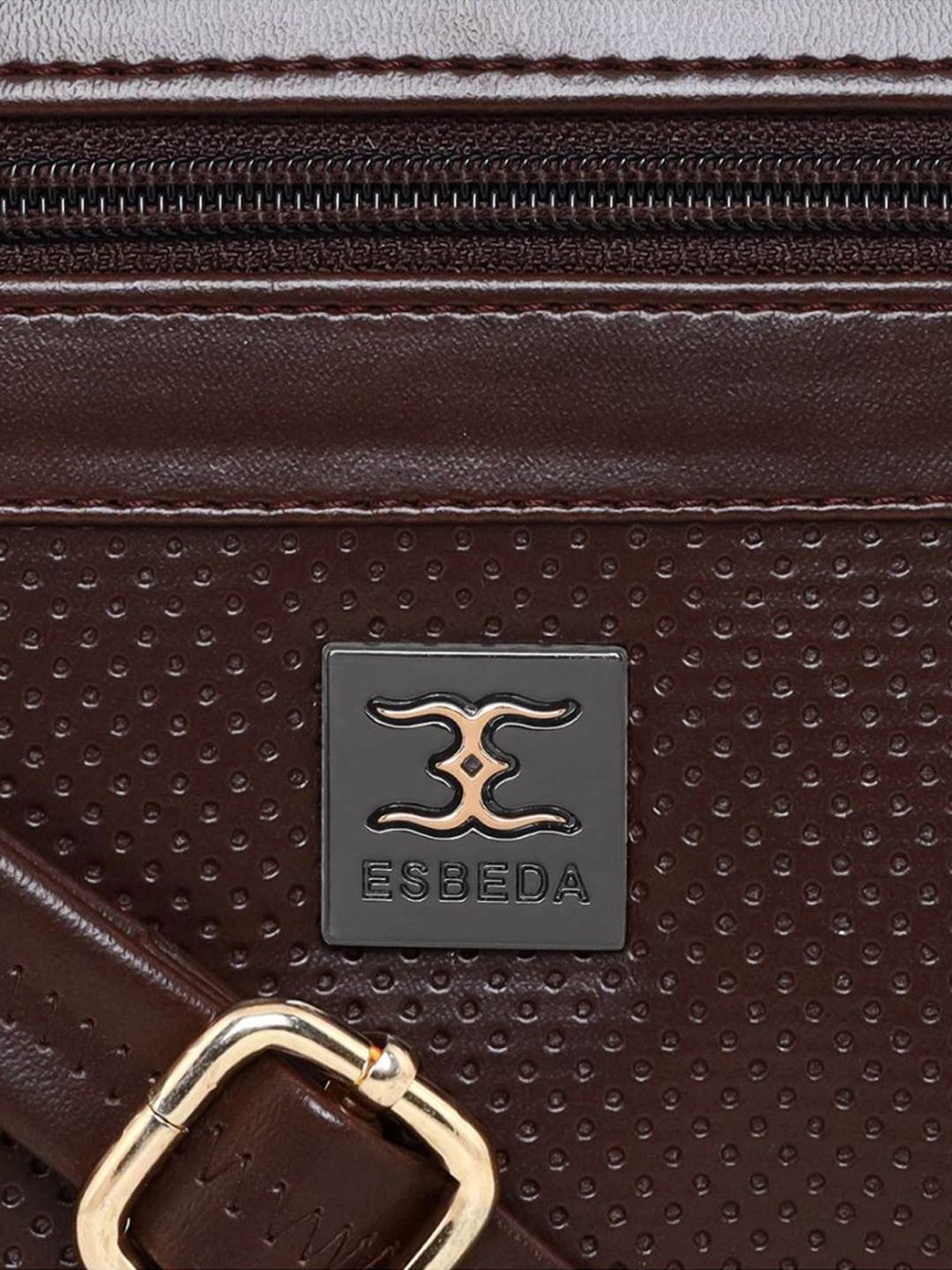 Esbeda Brown Textured Small Sling Handbag