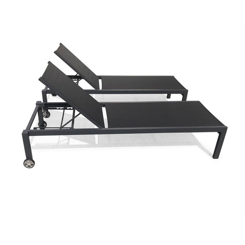 2pc Patio Chaise Lounges - Black - Infinity